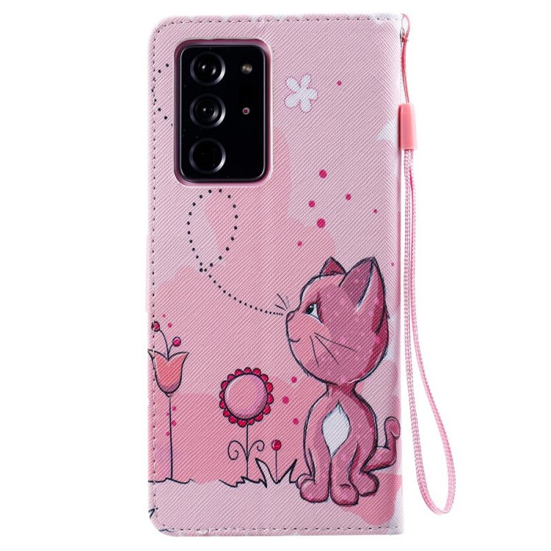 Folio Deksel Samsung Galaxy Note 20 Ultra Babyrosa Katt Beskyttelse