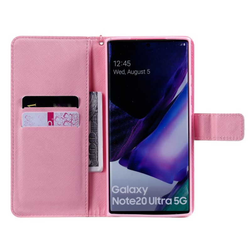 Folio Deksel Samsung Galaxy Note 20 Ultra Babyrosa Katt Beskyttelse