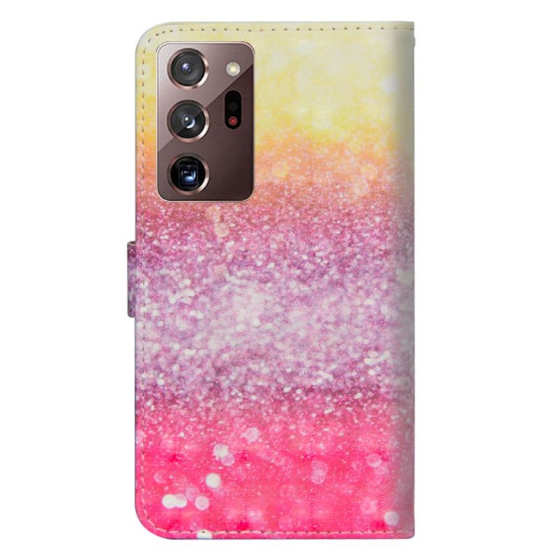 Folio Deksel Samsung Galaxy Note 20 Ultra Gradient Magenta Glitter