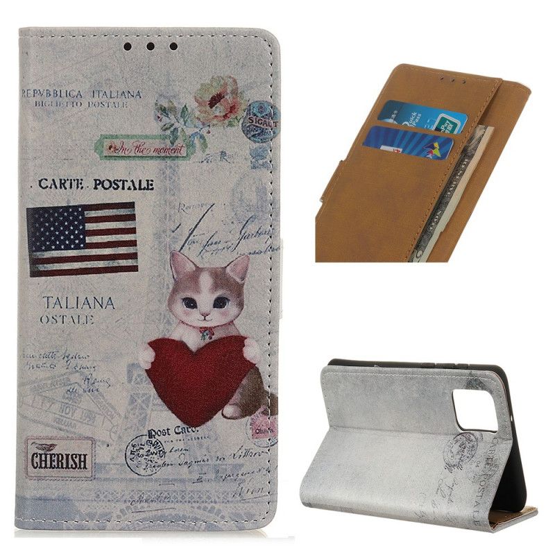 Folio Deksel Samsung Galaxy Note 20 Ultra Omreisende Katt