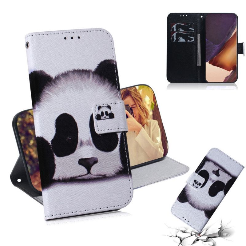 Folio Deksel Samsung Galaxy Note 20 Ultra Panda Ansikt Anti-fall