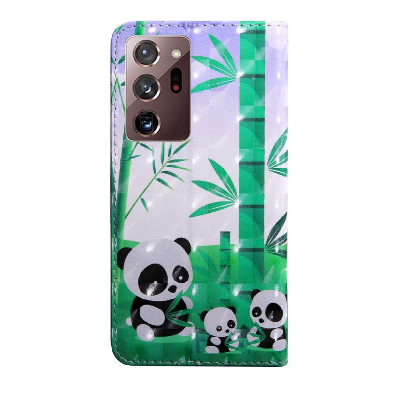 Folio Deksel Samsung Galaxy Note 20 Ultra Pandafamilie Anti-fall