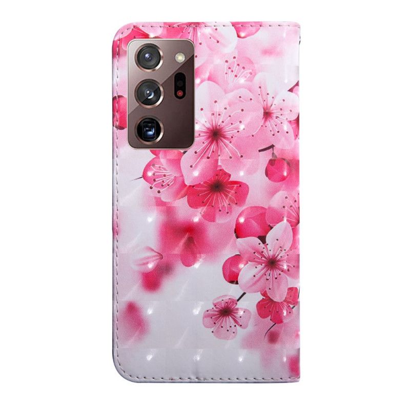 Folio Deksel Samsung Galaxy Note 20 Ultra Rosa Blomster