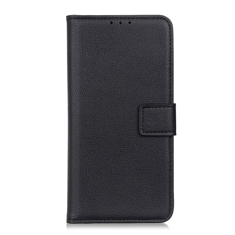 Folio Deksel Samsung Galaxy Note 20 Ultra Svart Strukturert Litchi