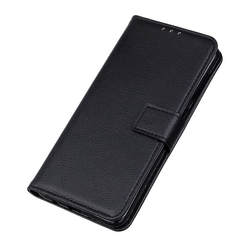 Folio Deksel Samsung Galaxy Note 20 Ultra Svart Strukturert Litchi