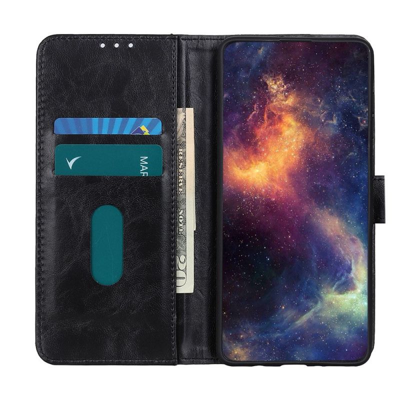 Folio Deksel Samsung Galaxy Note 20 Ultra Svart Vintage Trefarget Skinneffekt Anti-fall