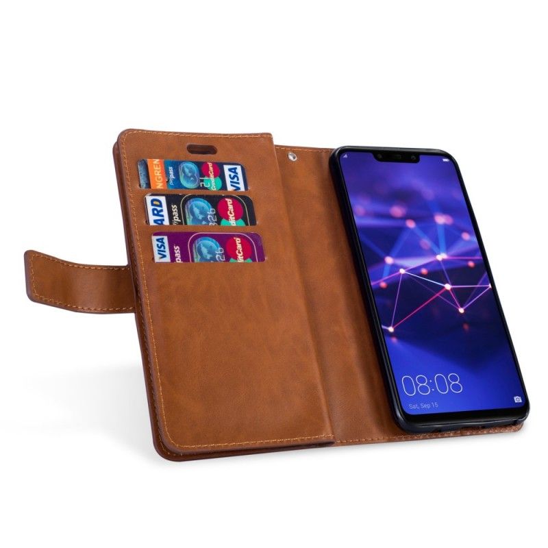 Folio Deksel for Huawei Mate 20 Lite Svart Pengepung Med Stropp