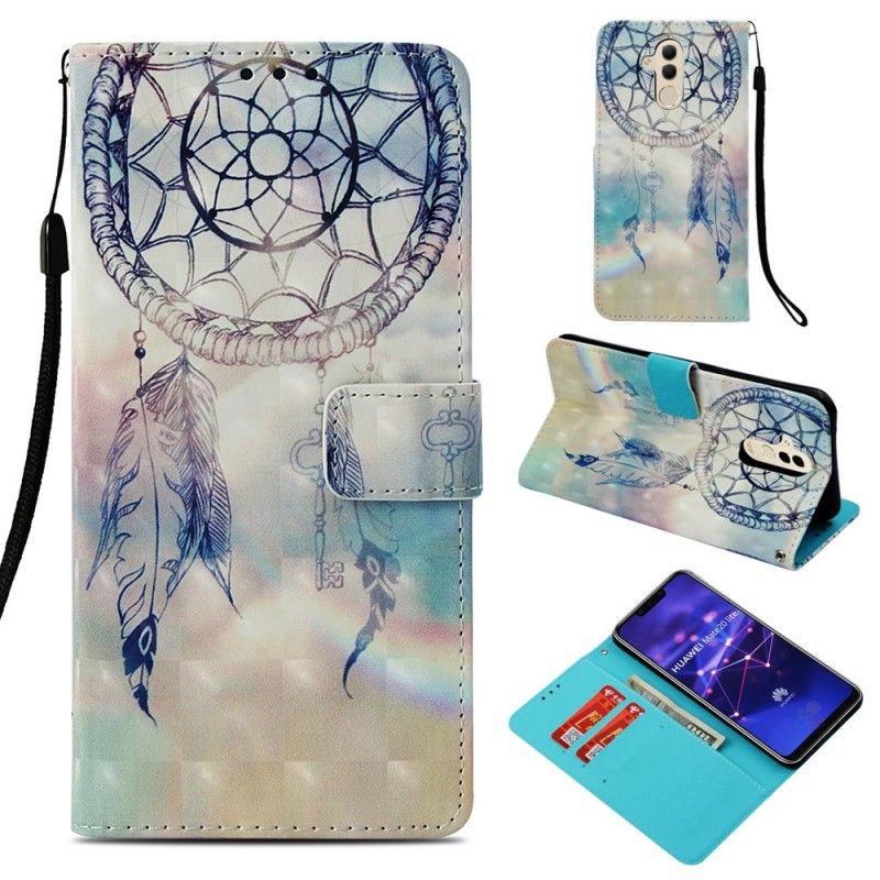 Lærdeksel Folio Deksel Huawei Mate 20 Lite 3D Dreamcatcher