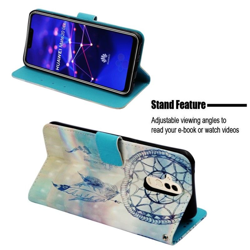 Lærdeksel Folio Deksel Huawei Mate 20 Lite 3D Dreamcatcher