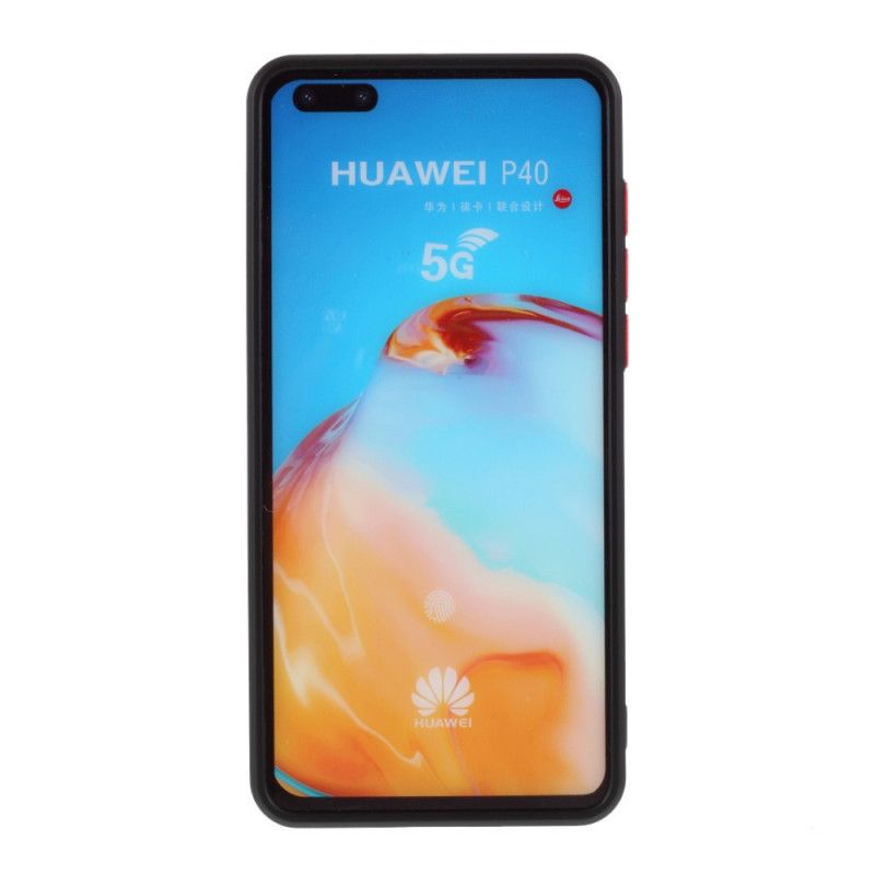 Deksel for Huawei P40 Svart Fleksibel Silikonfarget Knapp