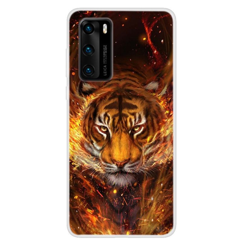 Deksel Huawei P40 Branntiger