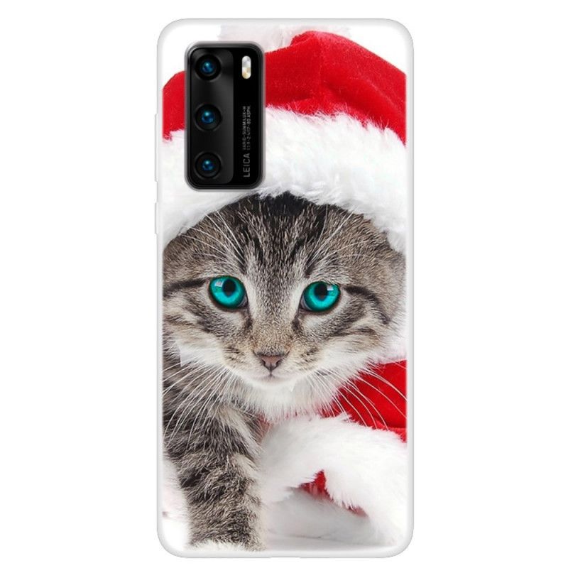 Deksel Huawei P40 Julekatt