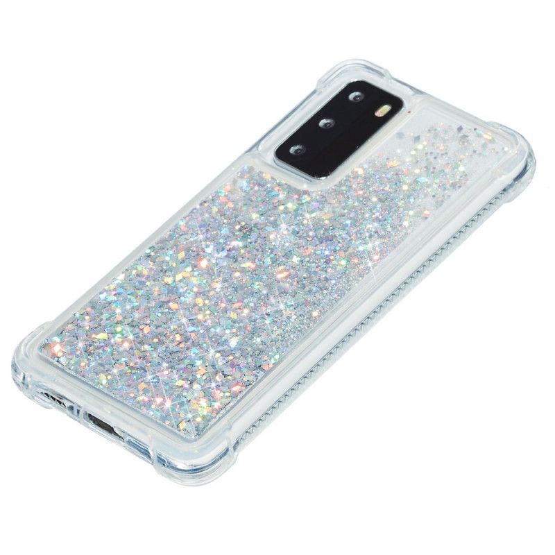 Deksel Huawei P40 Magenta Lystglitter