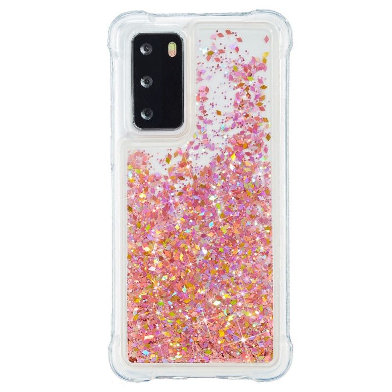 Deksel Huawei P40 Magenta Lystglitter