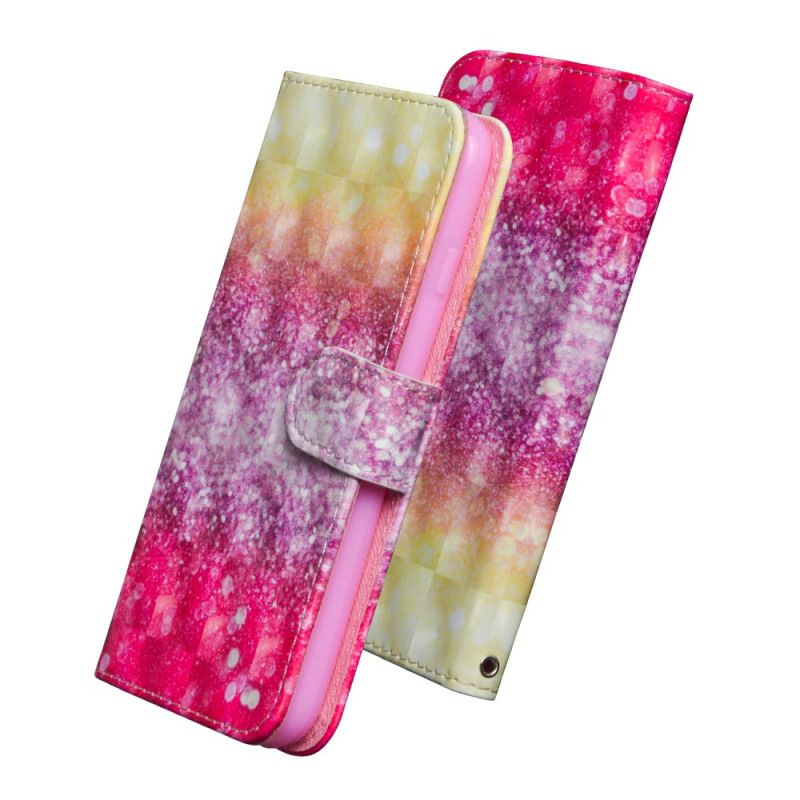 Folio Deksel for Huawei P40 Gradient Magenta Glitter