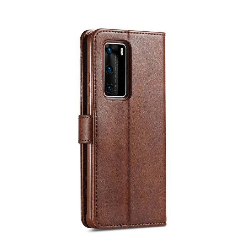 Folio Deksel for Huawei P40 Svart Lc.Imeeke Skinneffekt