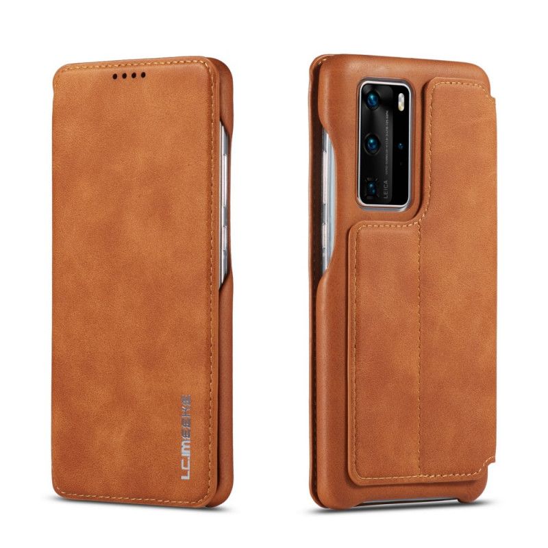 Folio Deksel Huawei P40 Svart Lc.Imeeke Skinneffekt