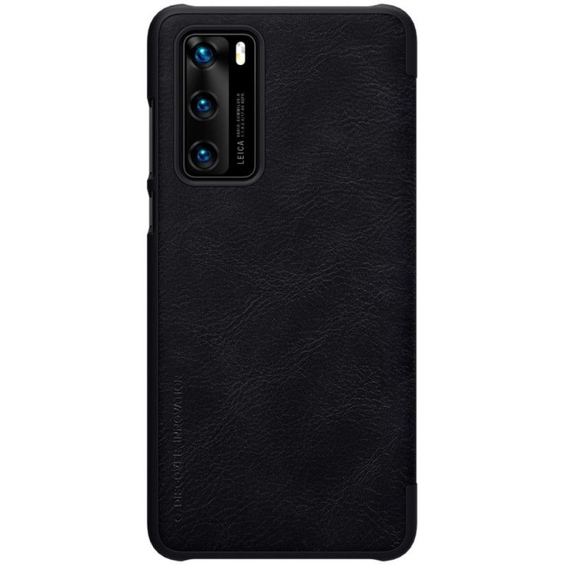 Folio Deksel Huawei P40 Svart Qin-Serien Nillkin