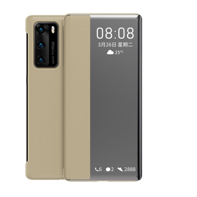 Vis Deksel Huawei P40 Svart Kunstlærvindu