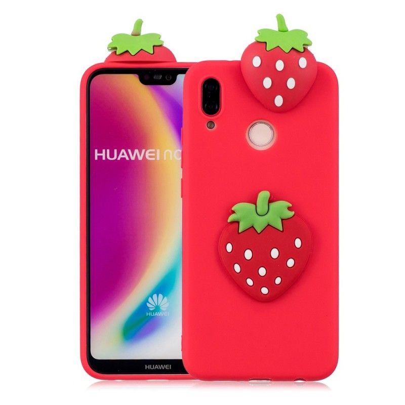 Deksel Huawei P20 Lite 3D Jordbær