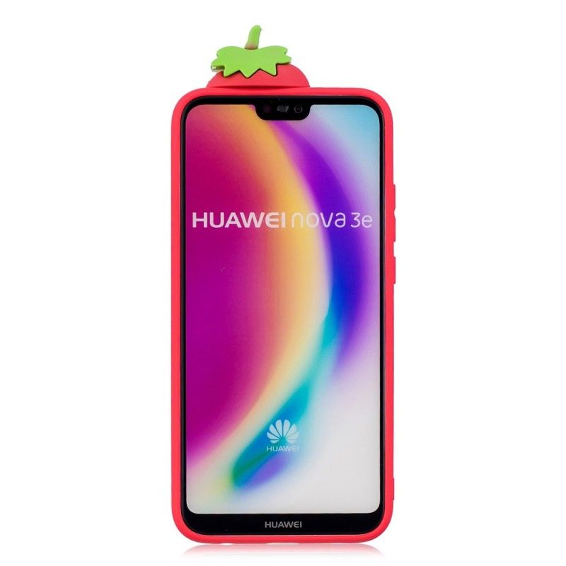 Deksel Huawei P20 Lite 3D Jordbær