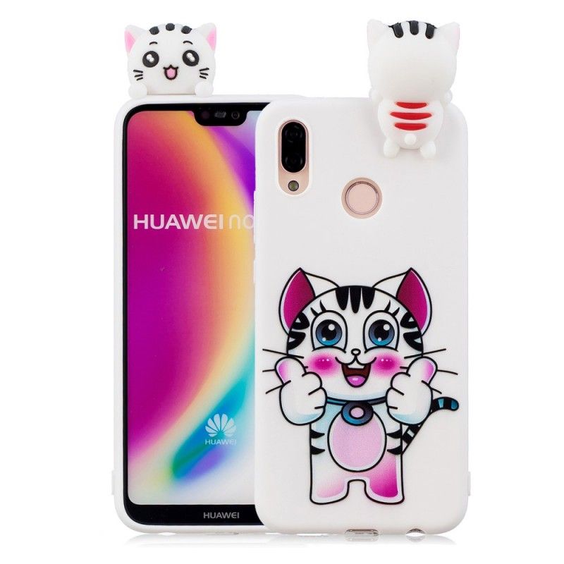 Deksel Huawei P20 Lite 3D Katten Min