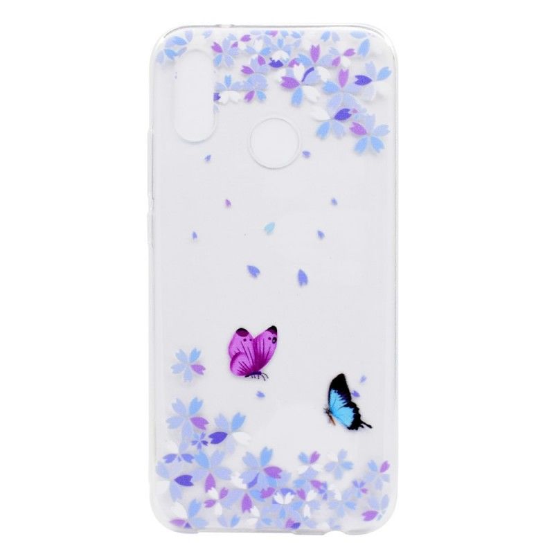 Deksel Huawei P20 Lite Gjennomsiktige Sommerfugler Og Blomster Beskyttelse