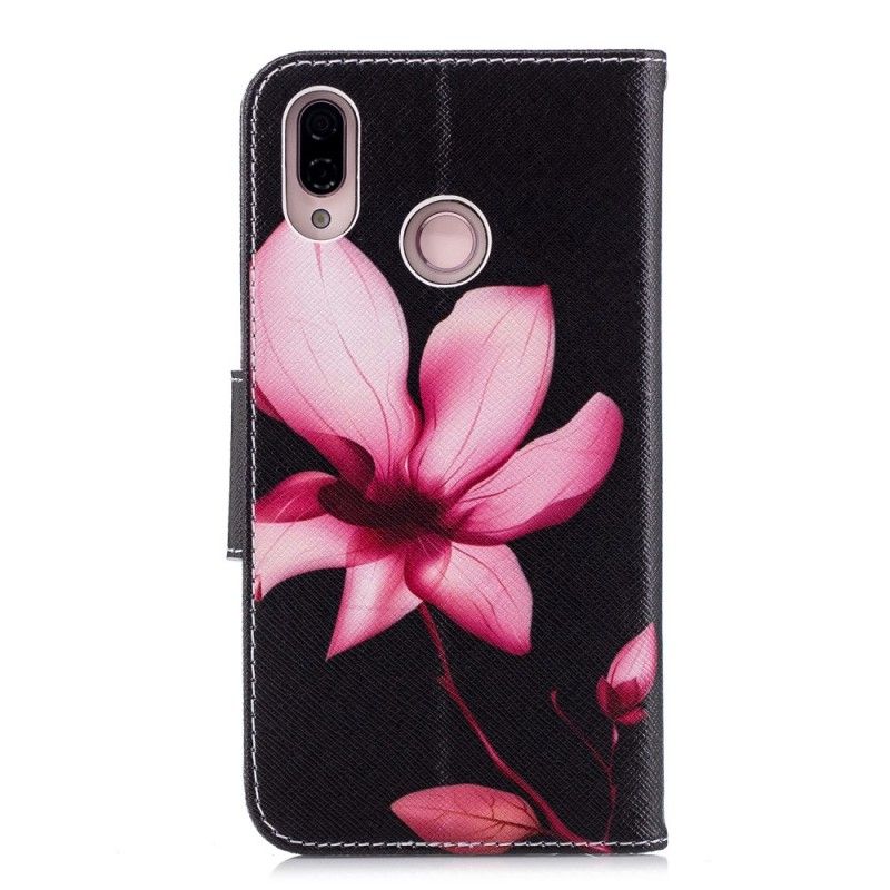 Folio Deksel Huawei P20 Lite Rosa Blomst Anti-fall