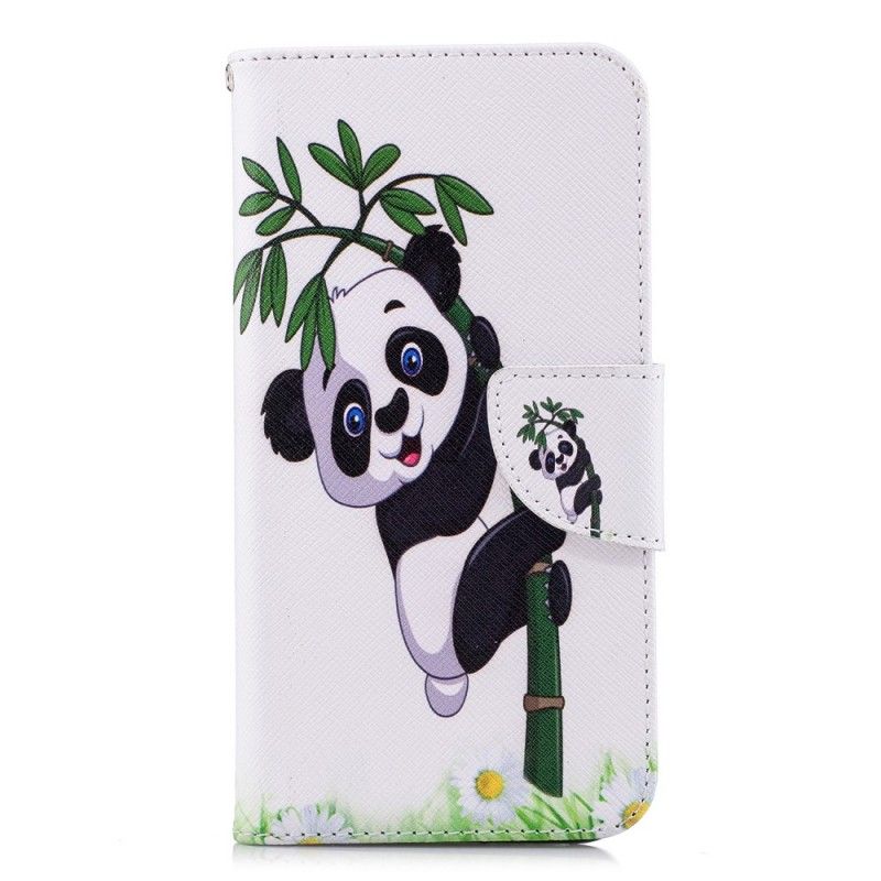 Lærdeksel Folio Deksel Huawei P20 Lite Panda På Bambus