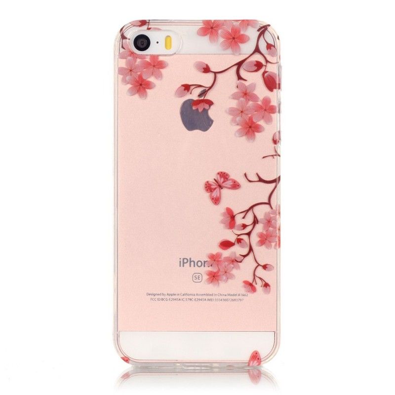 Deksel for iPhone 5 / 5S / SE Gjennomsiktig Blomstrende Tre