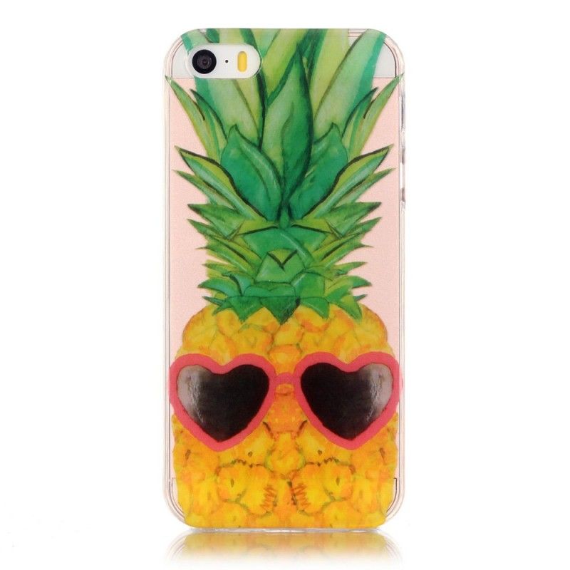 Deksel iPhone 5 / 5S / SE Gjennomsiktig Inkognito-Ananas Anti-fall