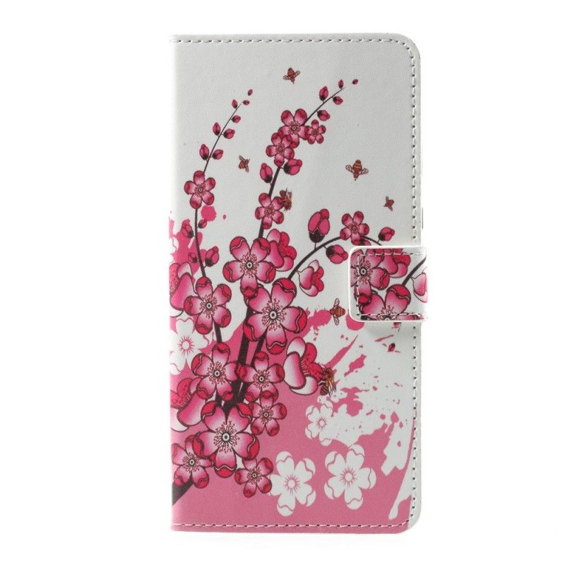 Folio Deksel for Sony Xperia L1 Magenta Tropiske Blomster