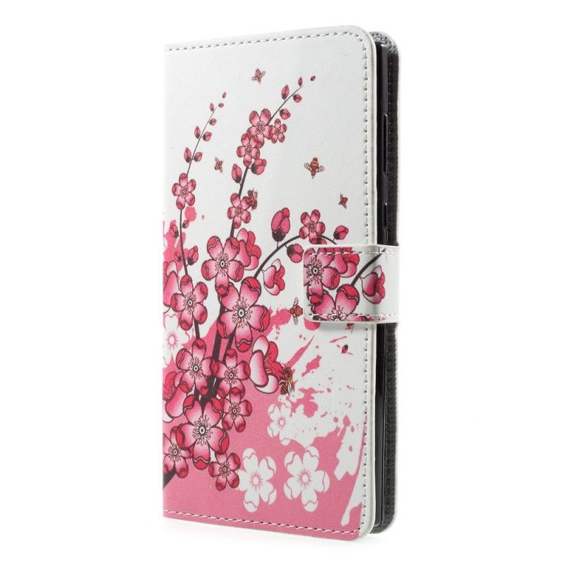 Folio Deksel for Sony Xperia L1 Magenta Tropiske Blomster