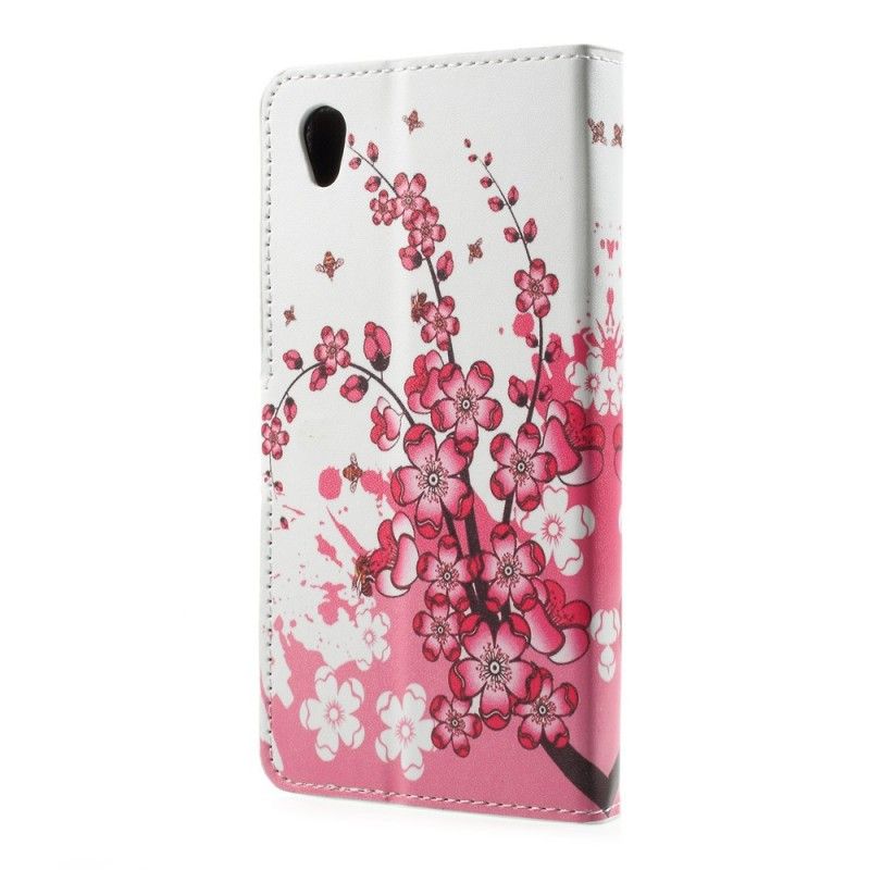 Folio Deksel for Sony Xperia L1 Magenta Tropiske Blomster