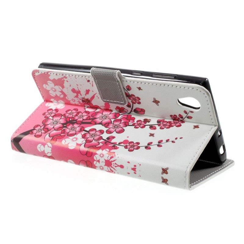 Folio Deksel for Sony Xperia L1 Magenta Tropiske Blomster