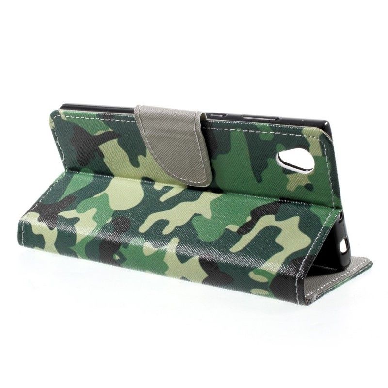 Folio Deksel for Sony Xperia L1 Militær Kamuflasje