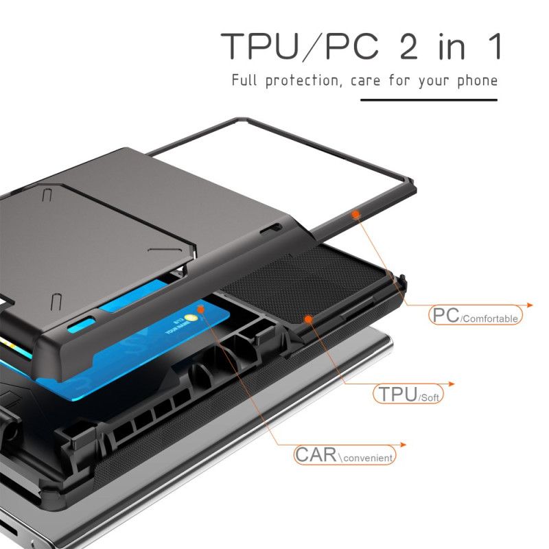 Deksel Samsung Galaxy S24 Ultra 5g Med Sammenleggbar Kortholder