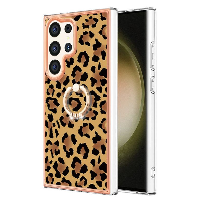 Deksel Samsung Galaxy S24 Ultra 5g Mobildeksel Med Leopard Print Ring Holder