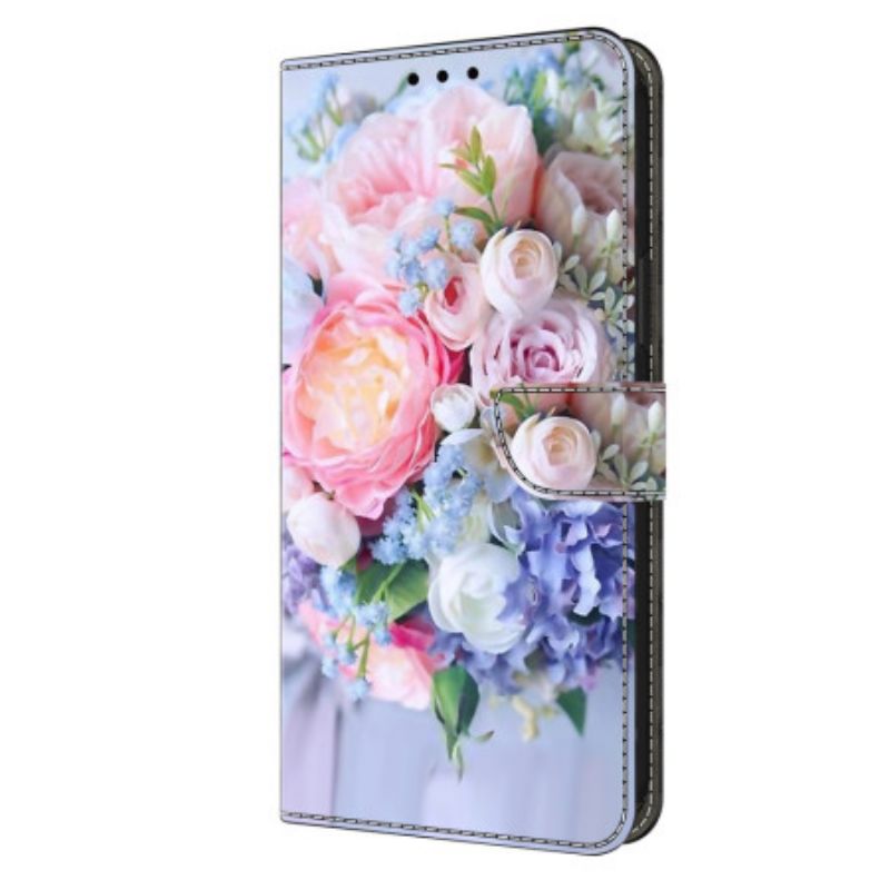 Folio Deksel Samsung Galaxy S24 Ultra 5g Fargerike Blomster Beskyttelse Deksel