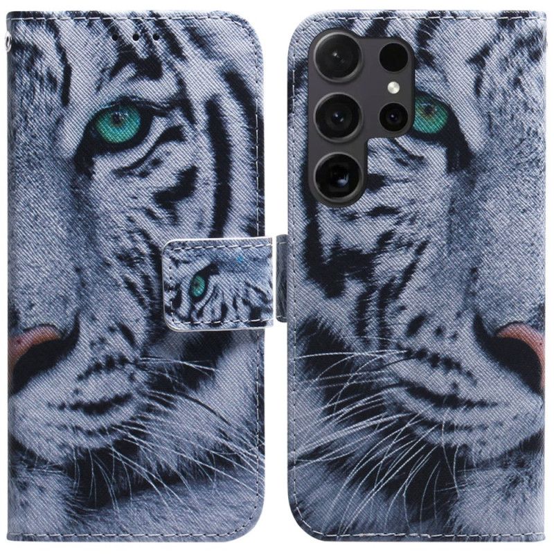 Folio Deksel Samsung Galaxy S24 Ultra 5g Hvit Tiger