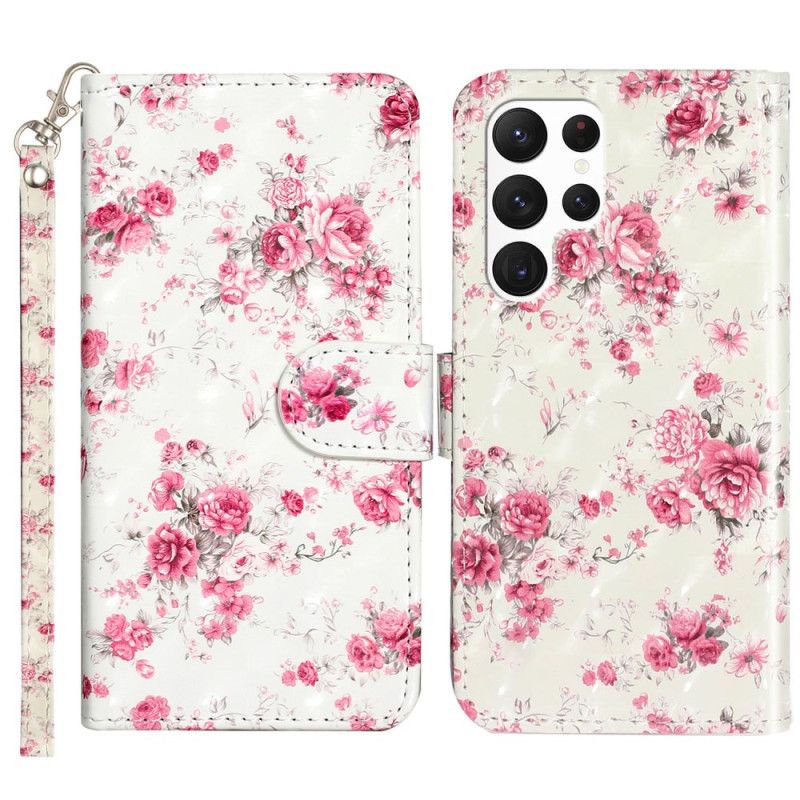 Folio Deksel Samsung Galaxy S24 Ultra 5g Lierty Blomster Med Stropp Beskyttelse Deksel