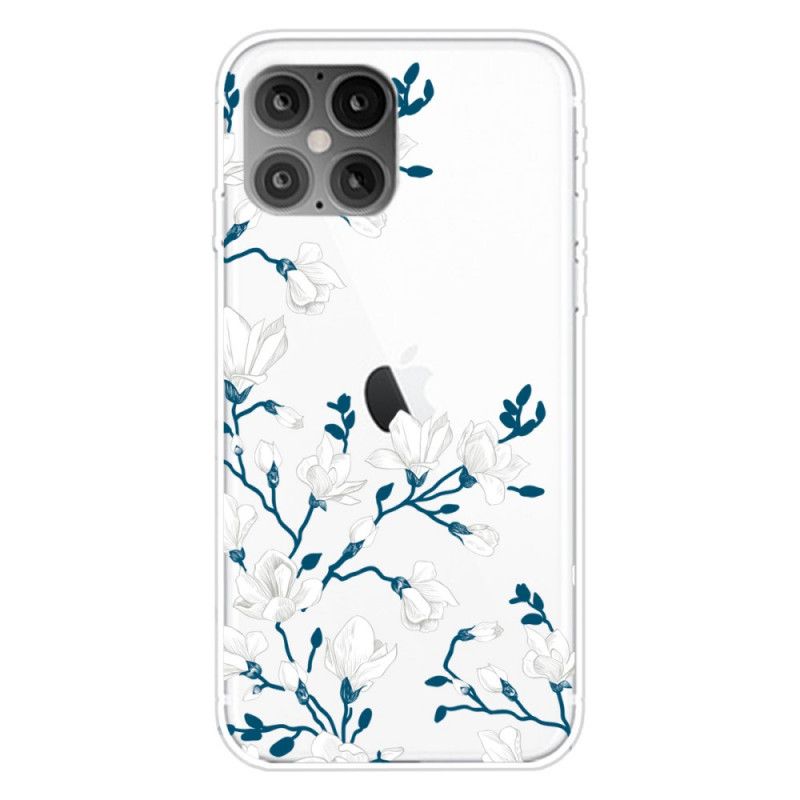 Deksel for iPhone 12 Pro Max Hvite Blomster