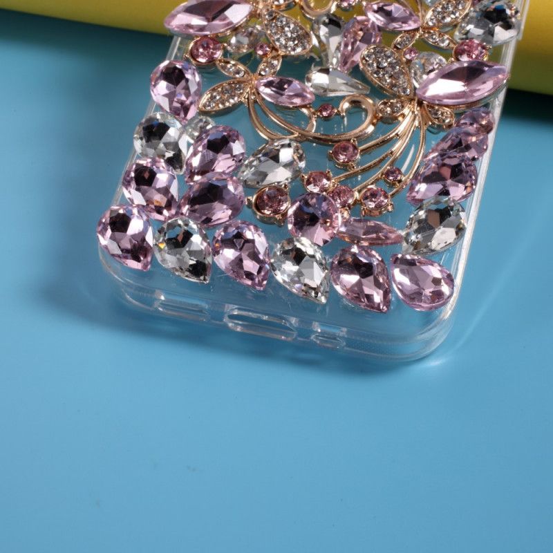 Deksel for iPhone 12 Pro Max Rosa Silikon Og Rhinestones