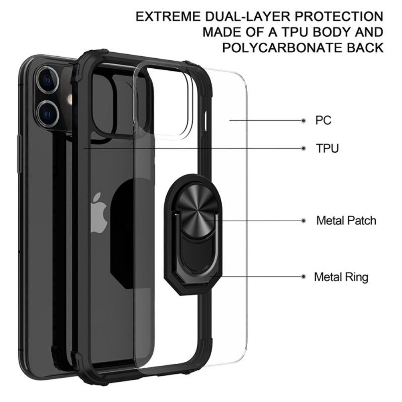 Deksel for iPhone 12 Pro Max Svart Premium Ring Hybrid