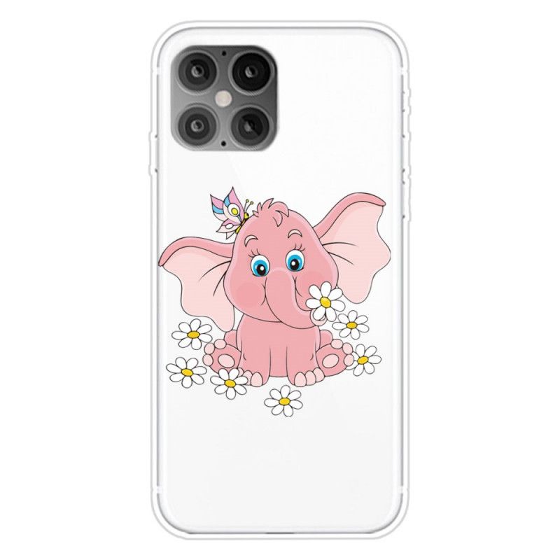 Deksel iPhone 12 Pro Max Gjennomsiktig Rosa Elefant