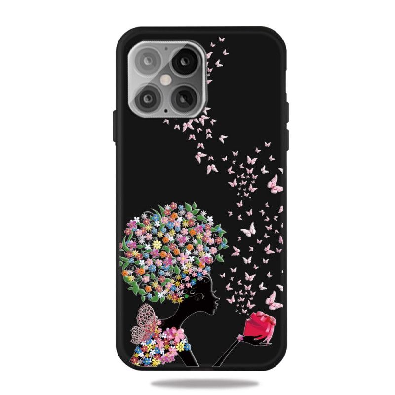 Deksel iPhone 12 Pro Max Kvinne Med Et Blomsterhode