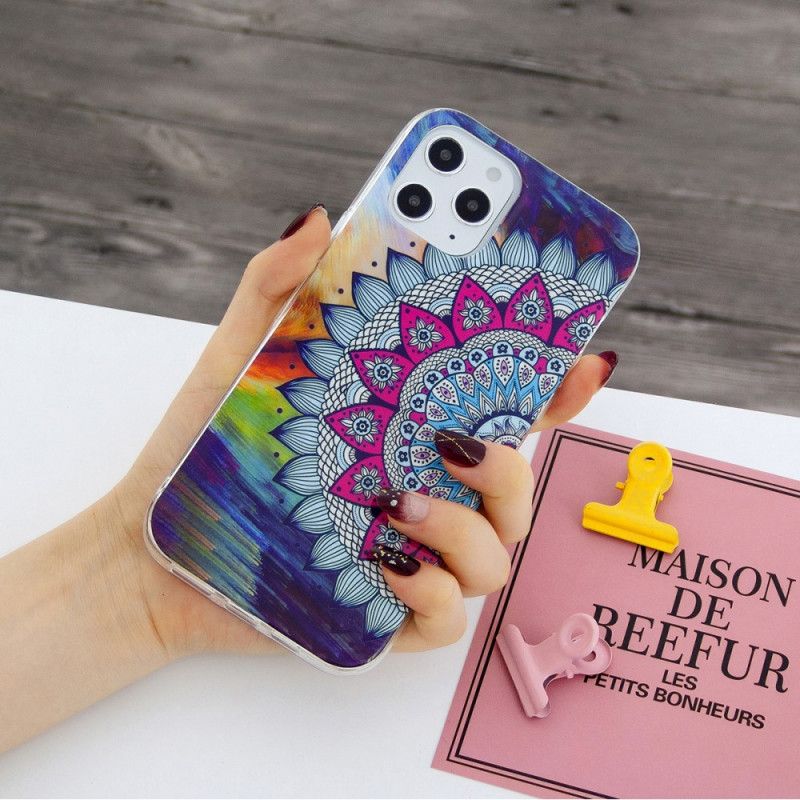 Deksel iPhone 12 Pro Max Mobildeksel Fluorescerende Mandala