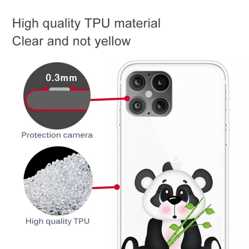 Deksel iPhone 12 Pro Max Mobildeksel Gjennomsiktig Trist Panda