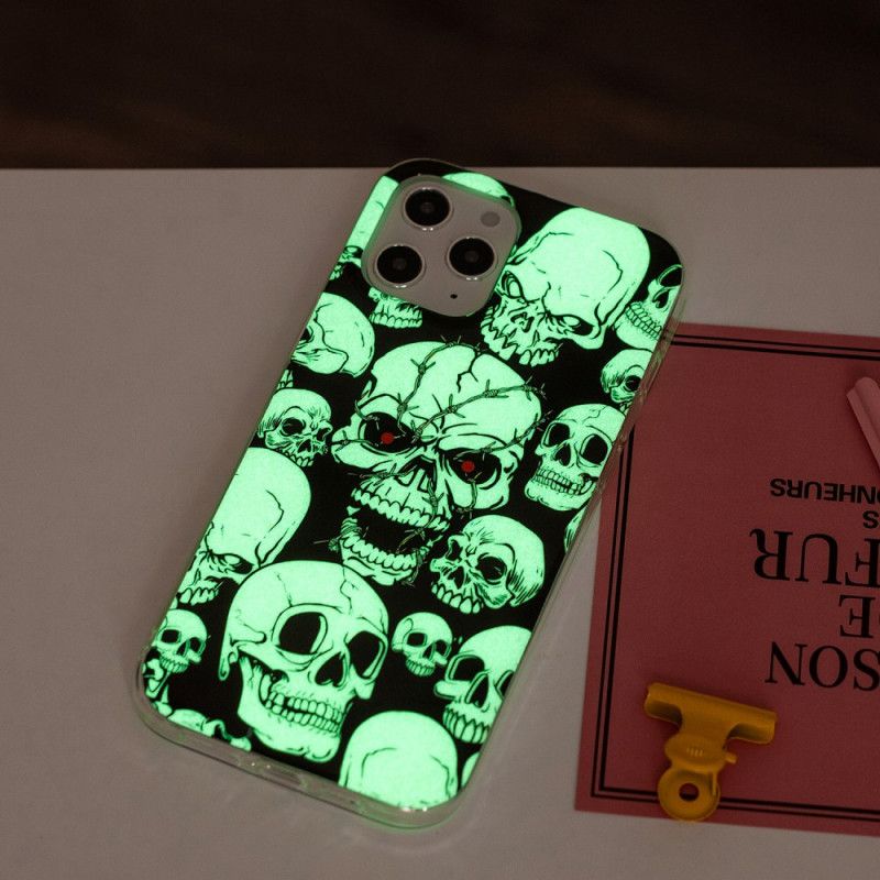 Deksel iPhone 12 Pro Max Oppmerksomhet Fluorescerende Hodeskaller