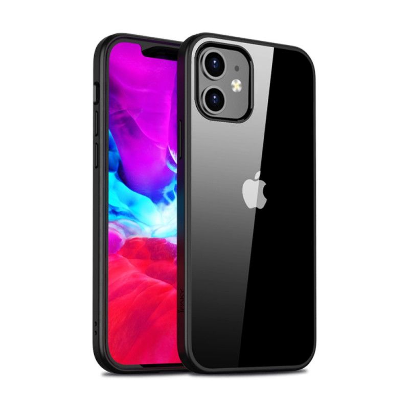 Deksel iPhone 12 Pro Max Svart Gjennomsiktig Hybrid Ipaky